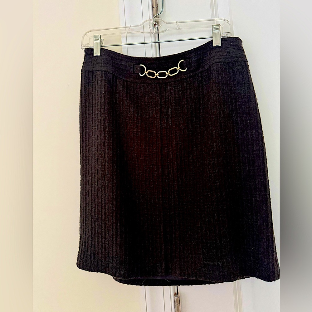 Elegant Brown Skirt with Chain Detail
